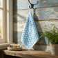 Soft Absorbent Hanging Hand Towels Textured Teardrop Shape Reusable Cleaning Cloth with Loop 6 Pack
