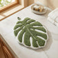 Soft Absorbent Hanging Hand Towels Leaf Shaped Reusable Cleaning Cloth with Loop 3 Pack