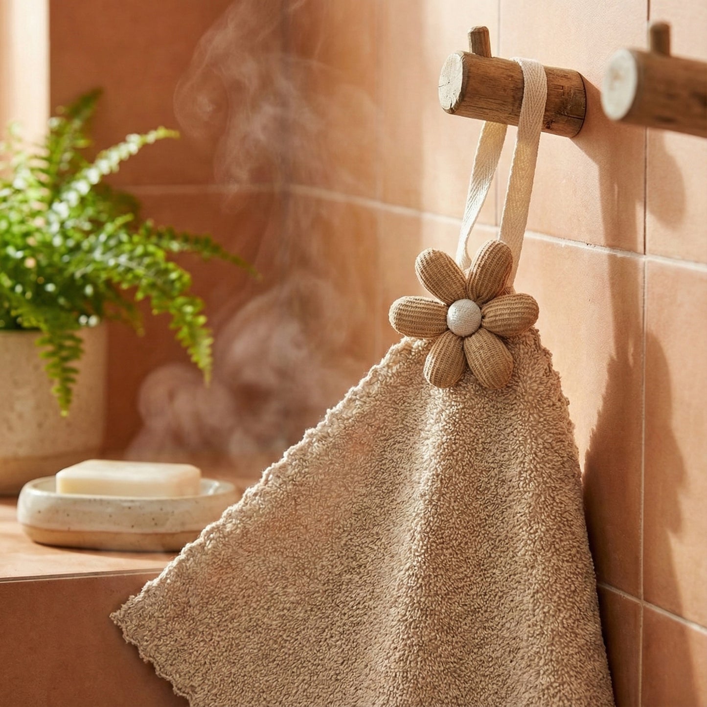 Soft Absorbent Hanging Washcloths 3 Pack Reusable Textured Cleaning Cloths