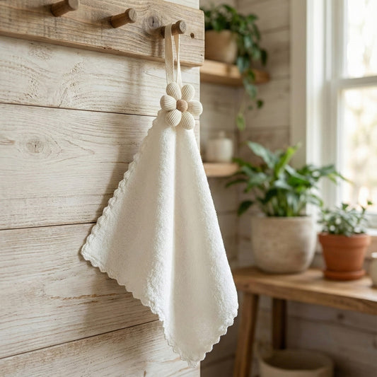 Soft Absorbent Hanging Washcloths 3 Pack Reusable Textured Cleaning Cloths