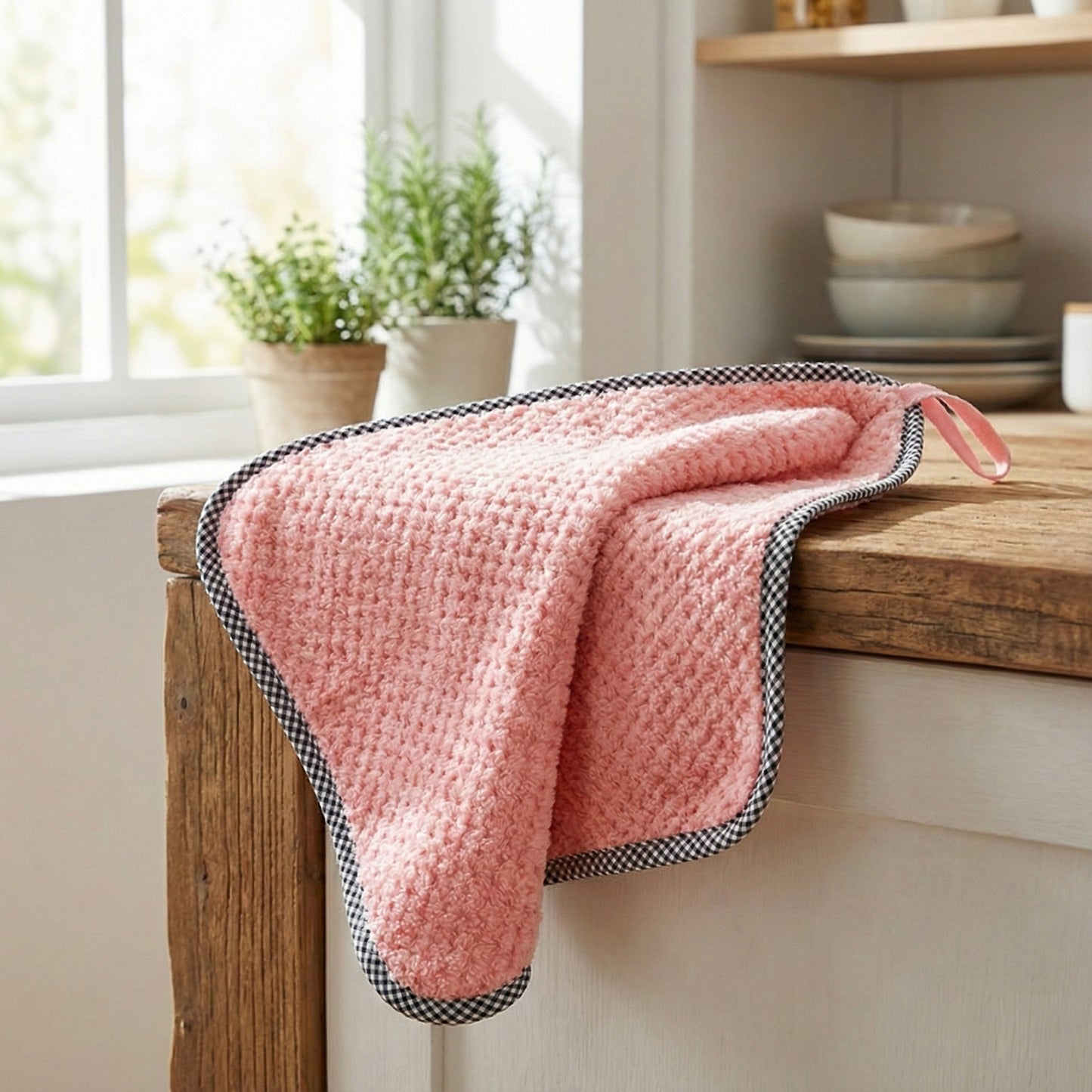 Textured Cleaning Dishcloths 6 Pack Reusable Absorbent Hanging Loop Design