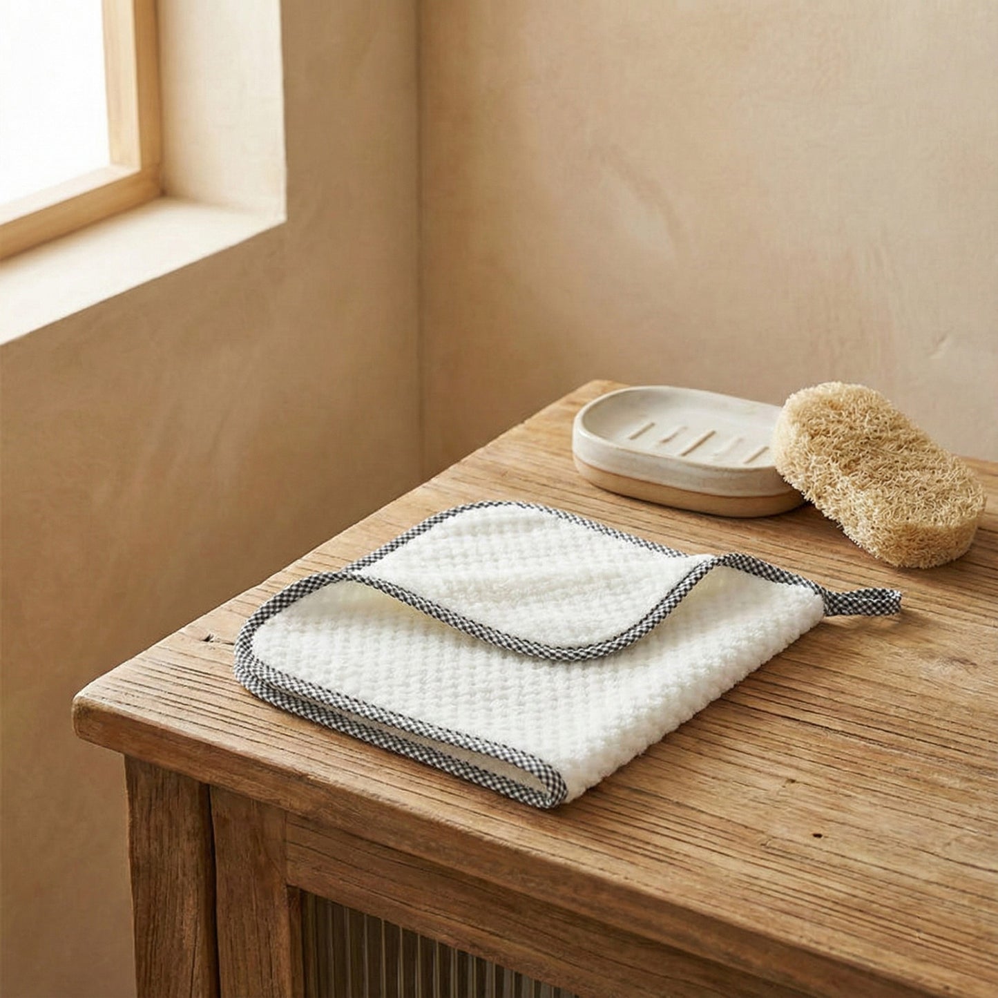Textured Cleaning Dishcloths 6 Pack Reusable Absorbent Hanging Loop Design