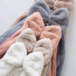 5-PC Bow Hanging Microfiber Hand Towels Set Soft Plush Absorbent Design with Loop for Kitchen and Bathroom Use