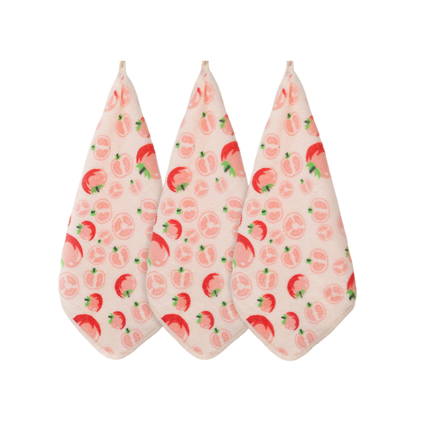 Fruit Pattern Kitchen Towels 3 Piece Set Soft Absorbent Lightweight Dish Towels for Everyday Cleaning