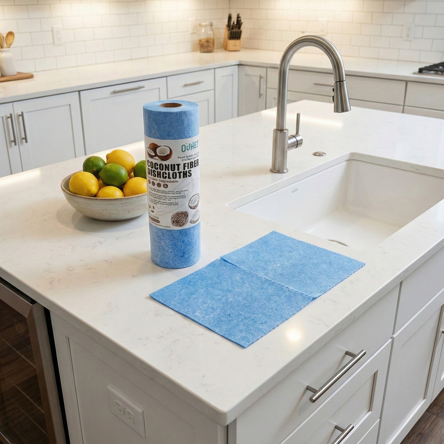 Coconut Fiber Cleaning Cloths 3 Piece Set Reusable Absorbent Kitchen Dish and Surface Cleaning Cloths