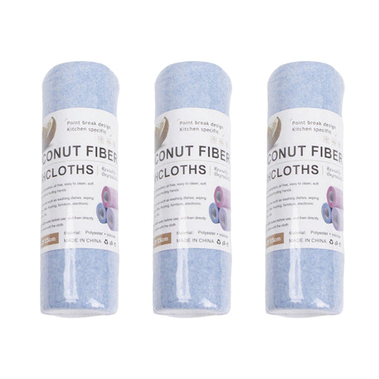 Coconut Fiber Cleaning Cloths 3 Piece Set Reusable Absorbent Kitchen Dish and Surface Cleaning Cloths