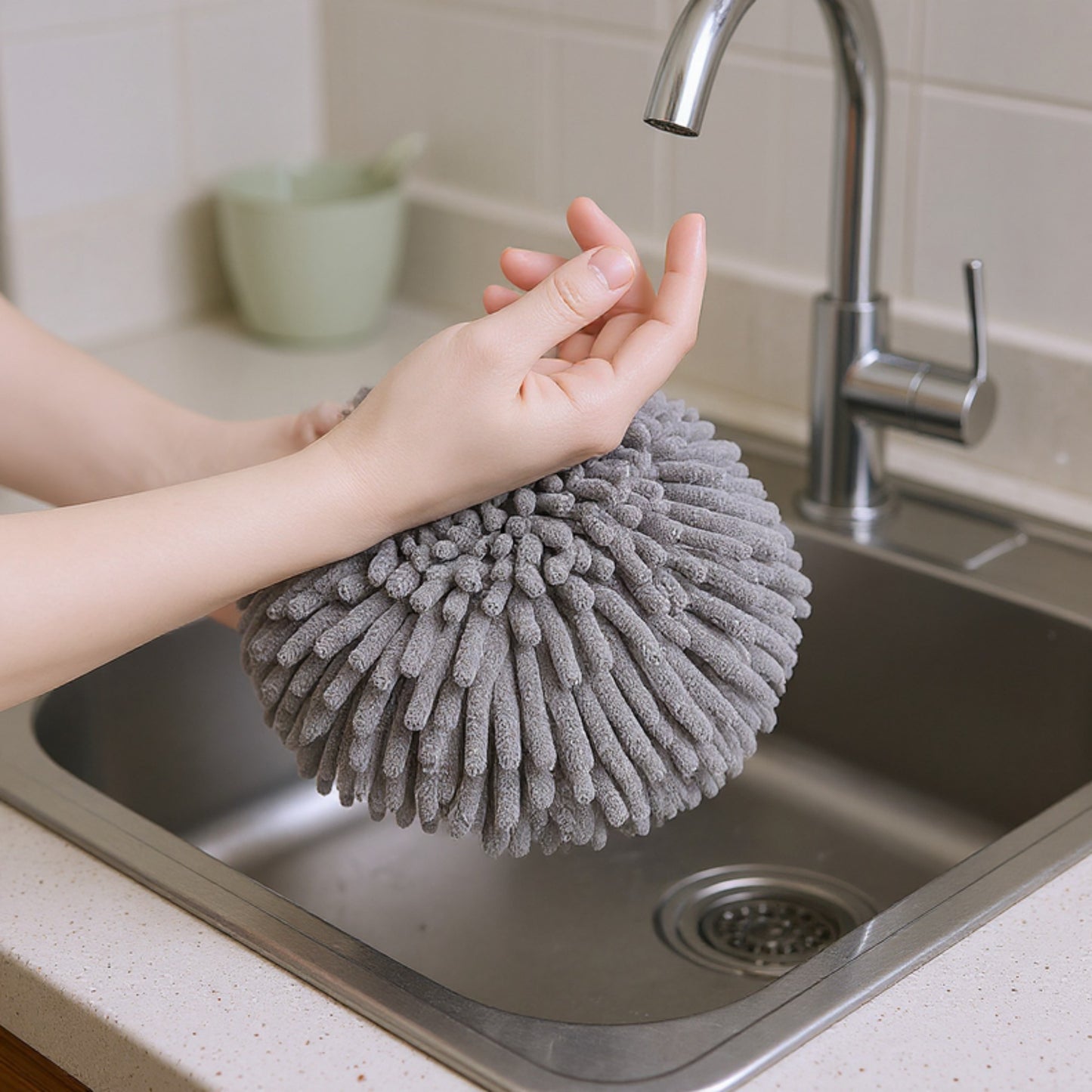 Microfiber Chenille Cleaning Sponges 3 Piece Set Reusable Absorbent Household Scrubbing Pads