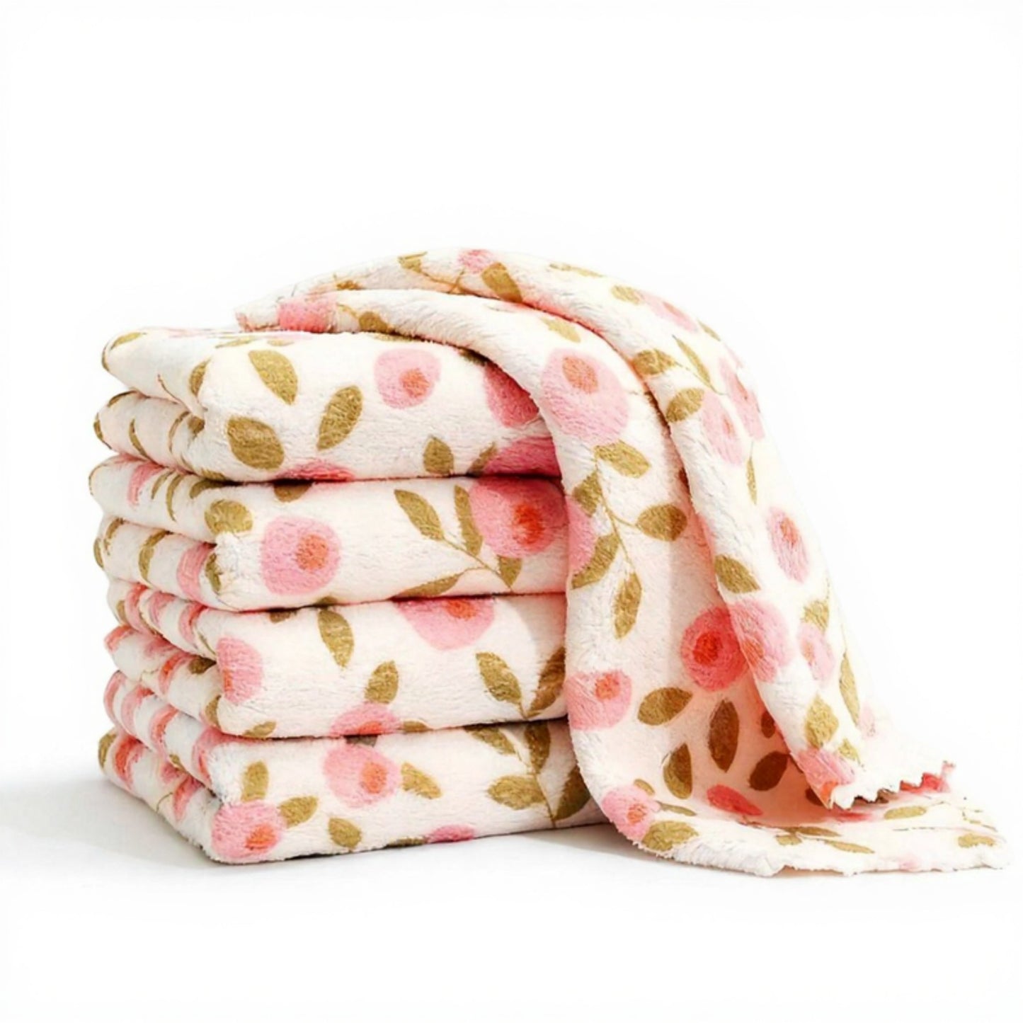 5-PC Printed Microfiber Cleaning Towels Reusable Absorbent Kitchen and Household Wiping Cloths Set