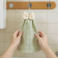 3 Pack Hanging Kitchen Hand Towels Soft Absorbent Ribbed Towels with Decorative Bow and Loop
