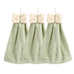 3 Pack Hanging Kitchen Hand Towels Soft Absorbent Ribbed Towels with Decorative Bow and Loop