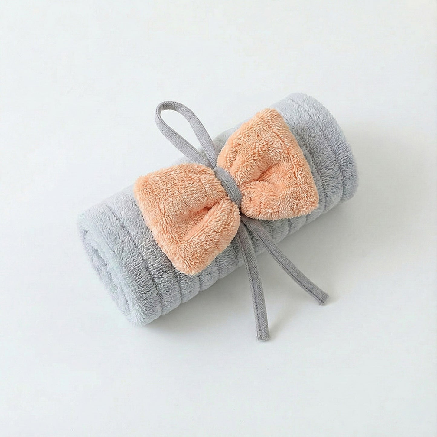 3 Pack Hanging Kitchen Hand Towels Soft Absorbent Ribbed Towels with Decorative Bow and Loop