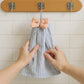 3 Pack Hanging Kitchen Hand Towels Soft Absorbent Ribbed Towels with Decorative Bow and Loop