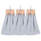 3 Pack Hanging Kitchen Hand Towels Soft Absorbent Ribbed Towels with Decorative Bow and Loop