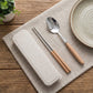 Portable Flatware 3 Piece Set with Spoon Chopsticks and Slim Travel Storage Case