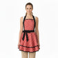 Vintage Dress Style Kitchen Apron with Halter Neck Tie Full Skirt Coverage and Adjustable Waist Bow