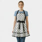 Vintage Dress Style Kitchen Apron with Halter Neck Tie Full Skirt Coverage and Adjustable Waist Bow