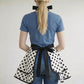Vintage Dress Style Kitchen Apron with Halter Neck Tie Full Skirt Coverage and Adjustable Waist Bow