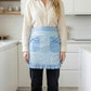 Gingham Kitchen Apron with Ruffle Trim Adjustable Waist Ties Bow Pocket Details and Front Coverage