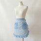 Gingham Kitchen Apron with Ruffle Trim Adjustable Waist Ties Bow Pocket Details and Front Coverage