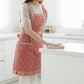 Floral Print Kitchen Apron with Ruffled Trim Adjustable Waist Ties and Front Pockets