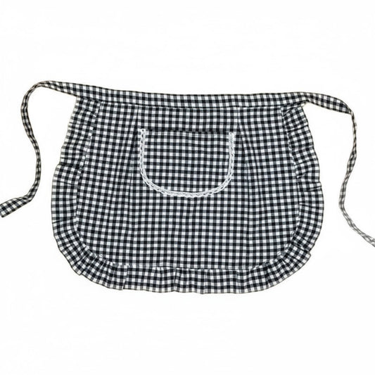 3-Piece Decorative Waist Apron Set with Ruffle Trim Pocket and Adjustable Ties
