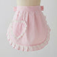 Decorative Waist Apron with Ruffle Trim Heart Pocket and Adjustable Ties