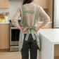 Printed Full Bib Apron with Ruffle Straps Pocket and Waist Ties