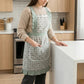 Printed Full Bib Apron with Ruffle Straps Pocket and Waist Ties