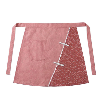 2-Piece Printed Waist Apron Set with Pockets and Tie Closure