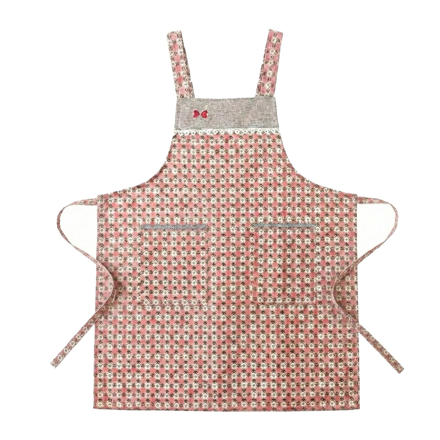 Adjustable Printed Full Apron with Bib Front and Waist Ties