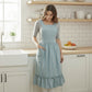 Adjustable Strap Ruffle Hem Apron with Front Pocket and Soft Fabric Design