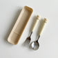 Portable Spoon and Fork Set with Storage Case Cute Character Handle Reusable Tableware