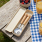 Portable Spoon and Fork Set with Storage Case Cute Character Handle Reusable Tableware
