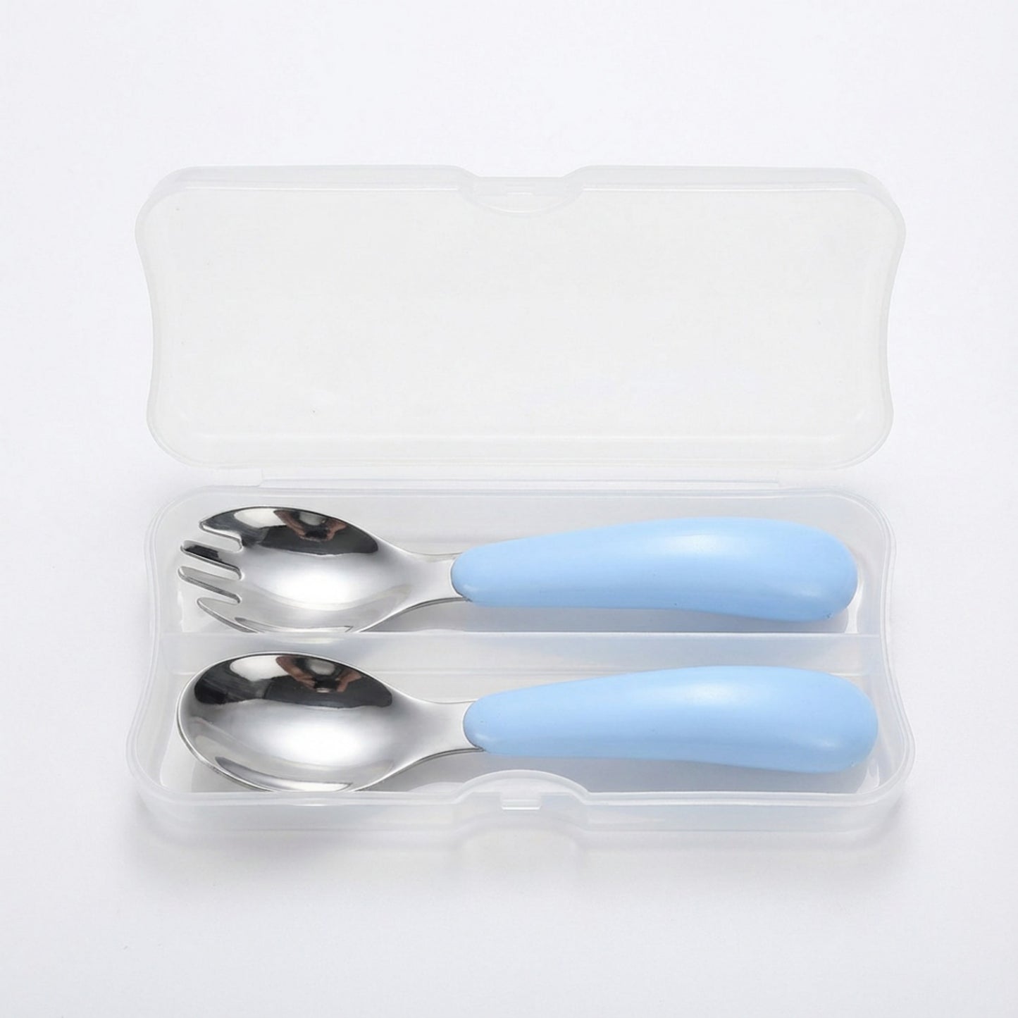 Portable Spoon and Fork Set with Storage Case Reusable Compact Travel Tableware