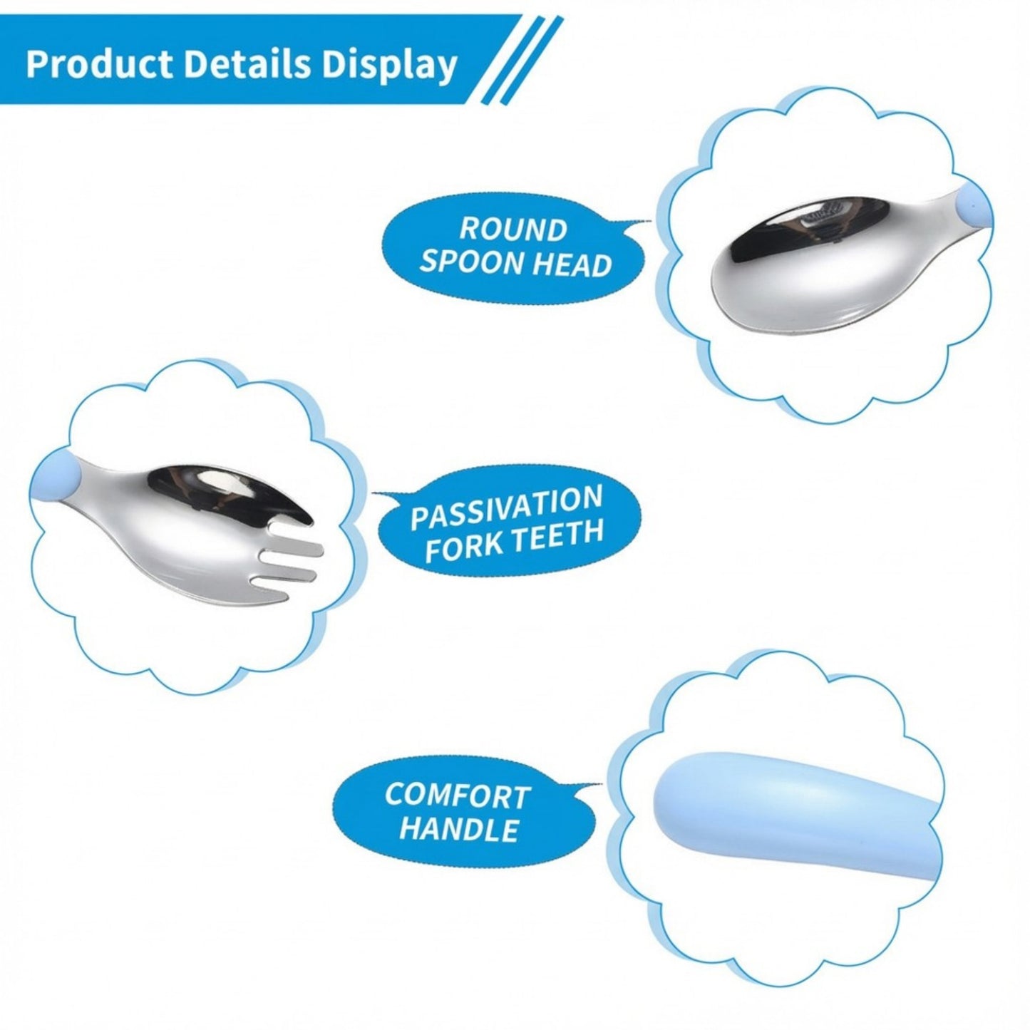 Portable Spoon and Fork Set with Storage Case Reusable Compact Travel Tableware