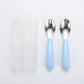 Portable Spoon and Fork Set with Storage Case Reusable Compact Travel Tableware