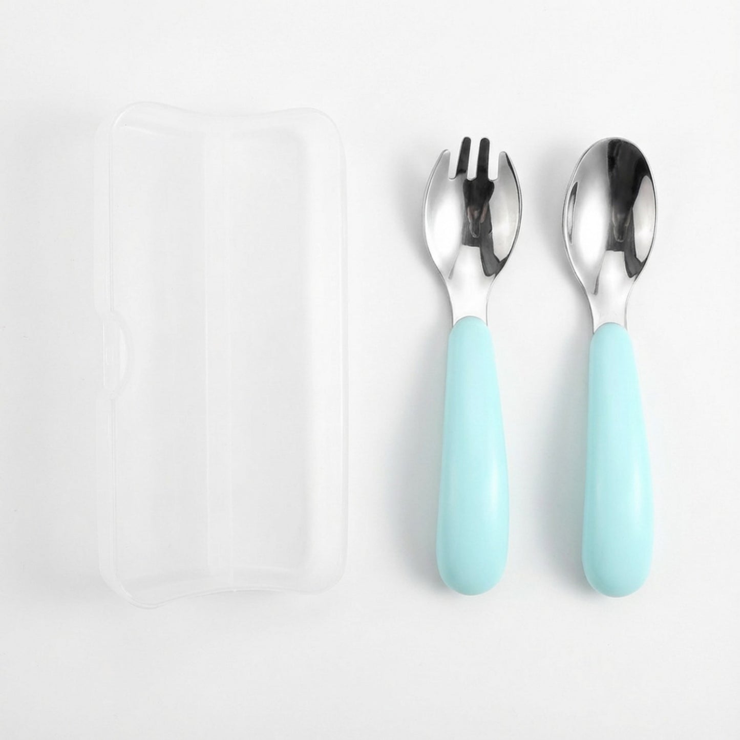 Portable Spoon and Fork Set with Storage Case Reusable Compact Travel Tableware