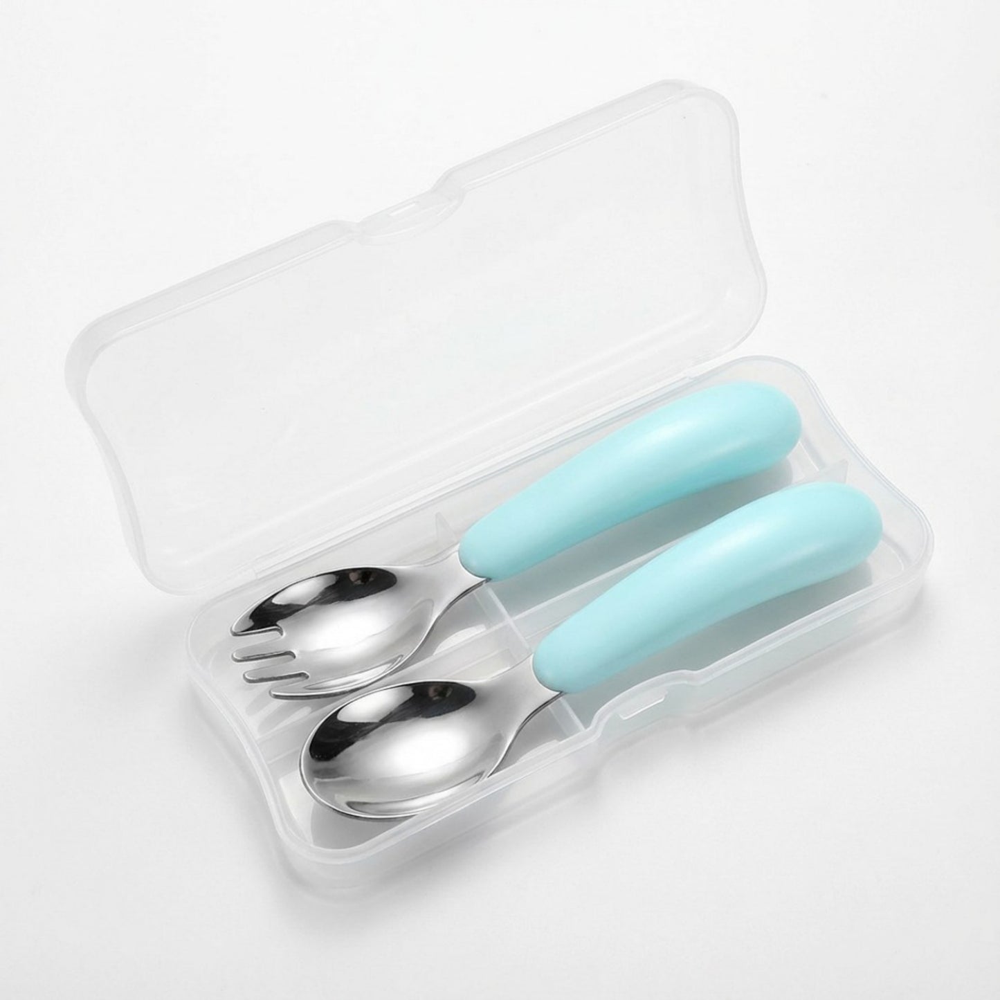 Portable Spoon and Fork Set with Storage Case Reusable Compact Travel Tableware