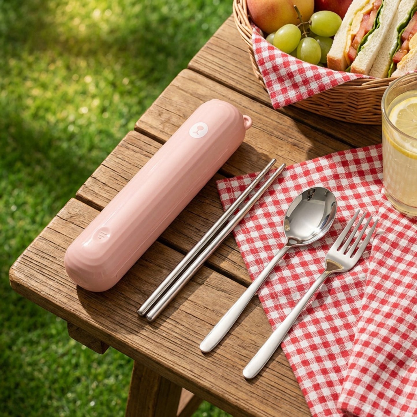 Portable Flatware Set with Storage Case Chopsticks Spoon Fork Compact Travel Utensils