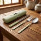 Portable Flatware Set with Storage Case Chopsticks Fork Spoon Travel Dining Utensils