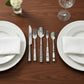 Mixed Handle Stainless Steel Flatware Set with Patterned Grip Design 5 Piece Set