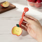 Apple Shaped Ceramic Reusable Spoon Set with Hanging Handle Design 3 Piece Set
