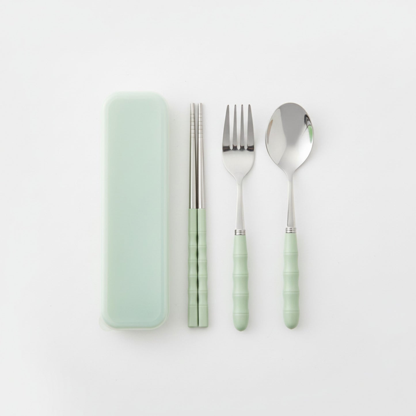 Reusable Travel Cutlery Set with Chopsticks Fork Spoon and Storage Case