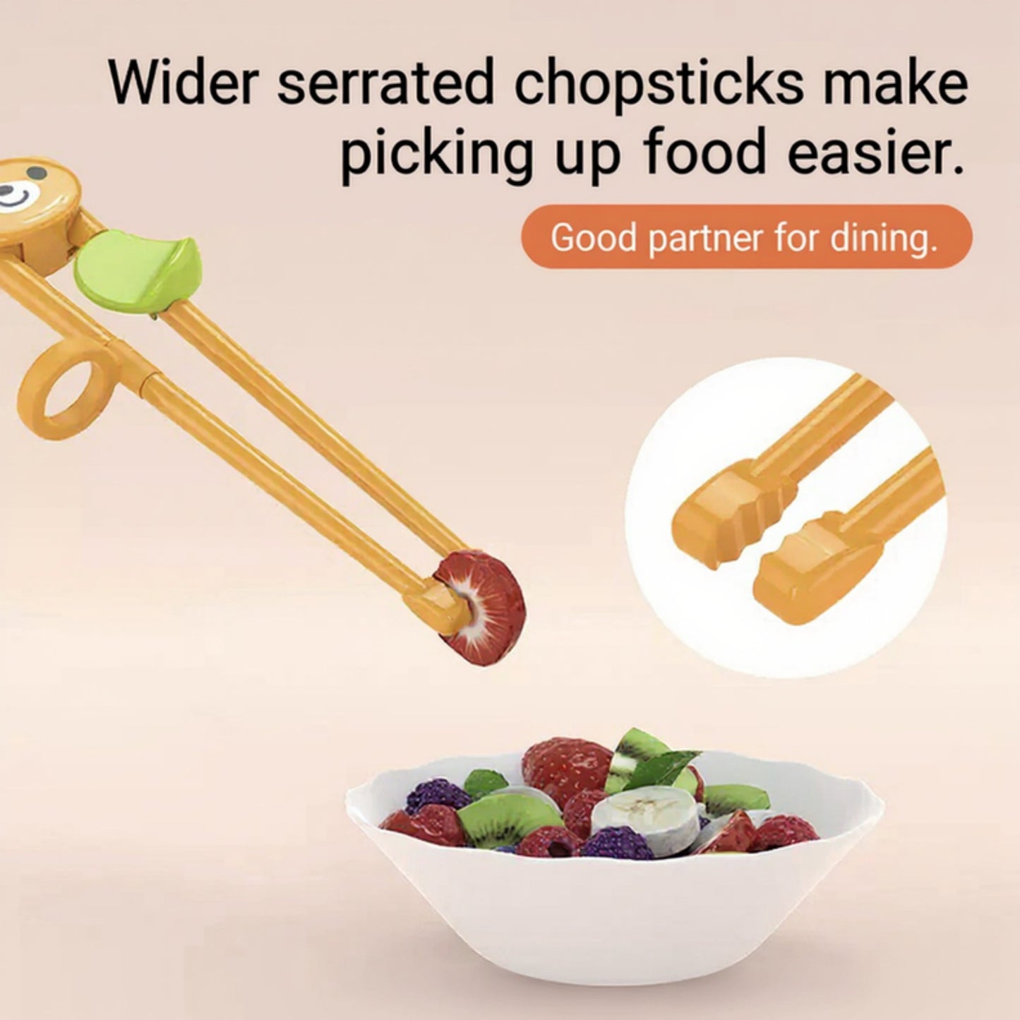 Kids Training Chopsticks Set for Beginners with Easy Grip Design 6 Count