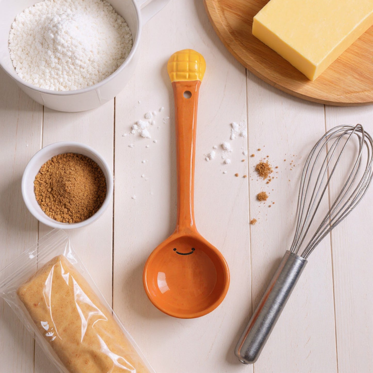 Ceramic Soup Ladle Spoons with Food Handle Design 3 Piece Set