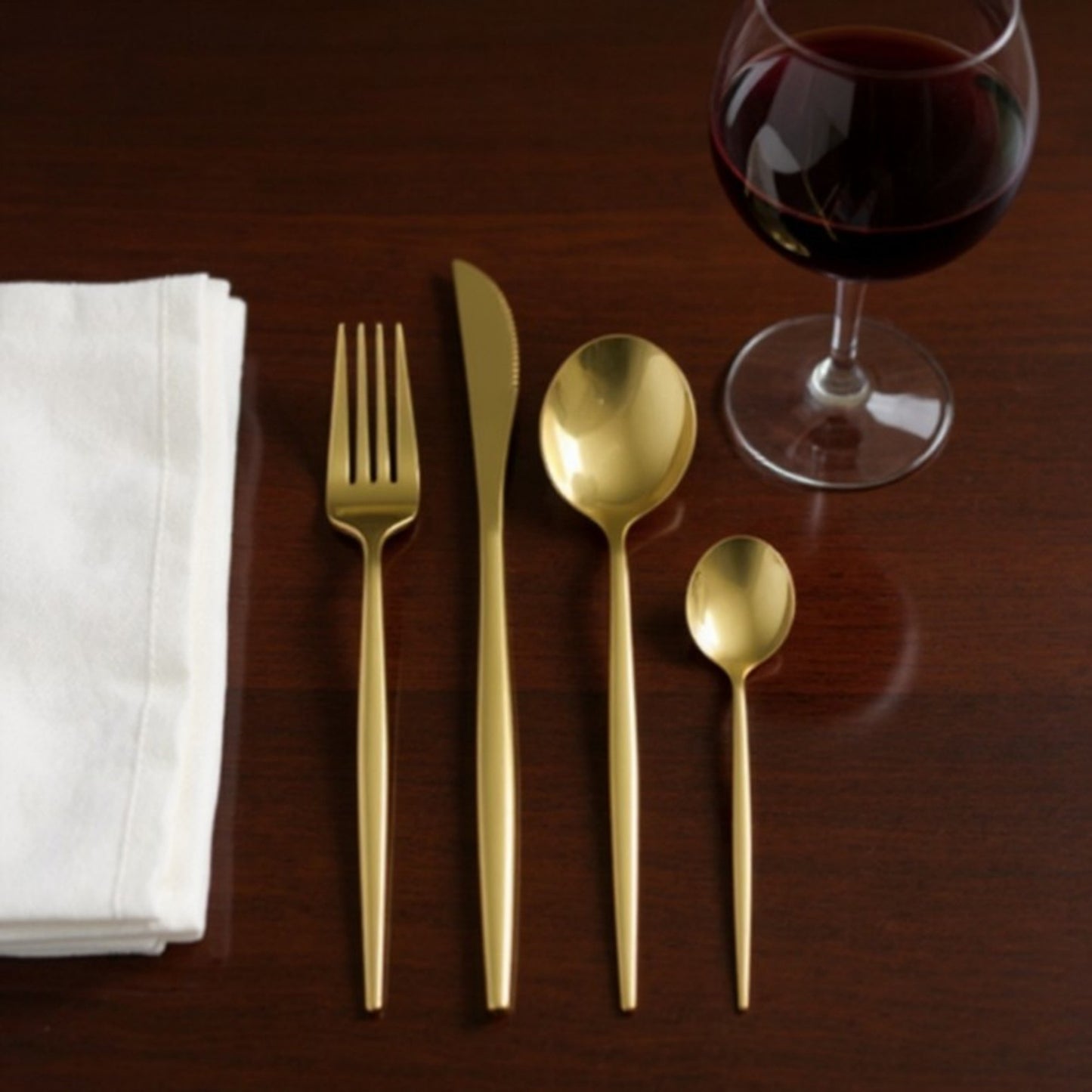 Polished Cutlery Set with Coordinated Flatware Pieces and Decorative Storage Box
