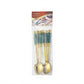 Decorative Teaspoon Set with Gold Tone Finish and Patterned Handle Design