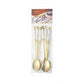 Decorative Teaspoon Set with Gold Tone Finish and Patterned Handle Design