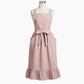 Adjustable Cross Back Ruffle Hem Apron with Front Pockets and Soft Fabric Design