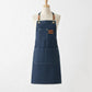 Adjustable Cross Back Denim Utility Apron with Multi Pocket Storage and Reinforced Hardware